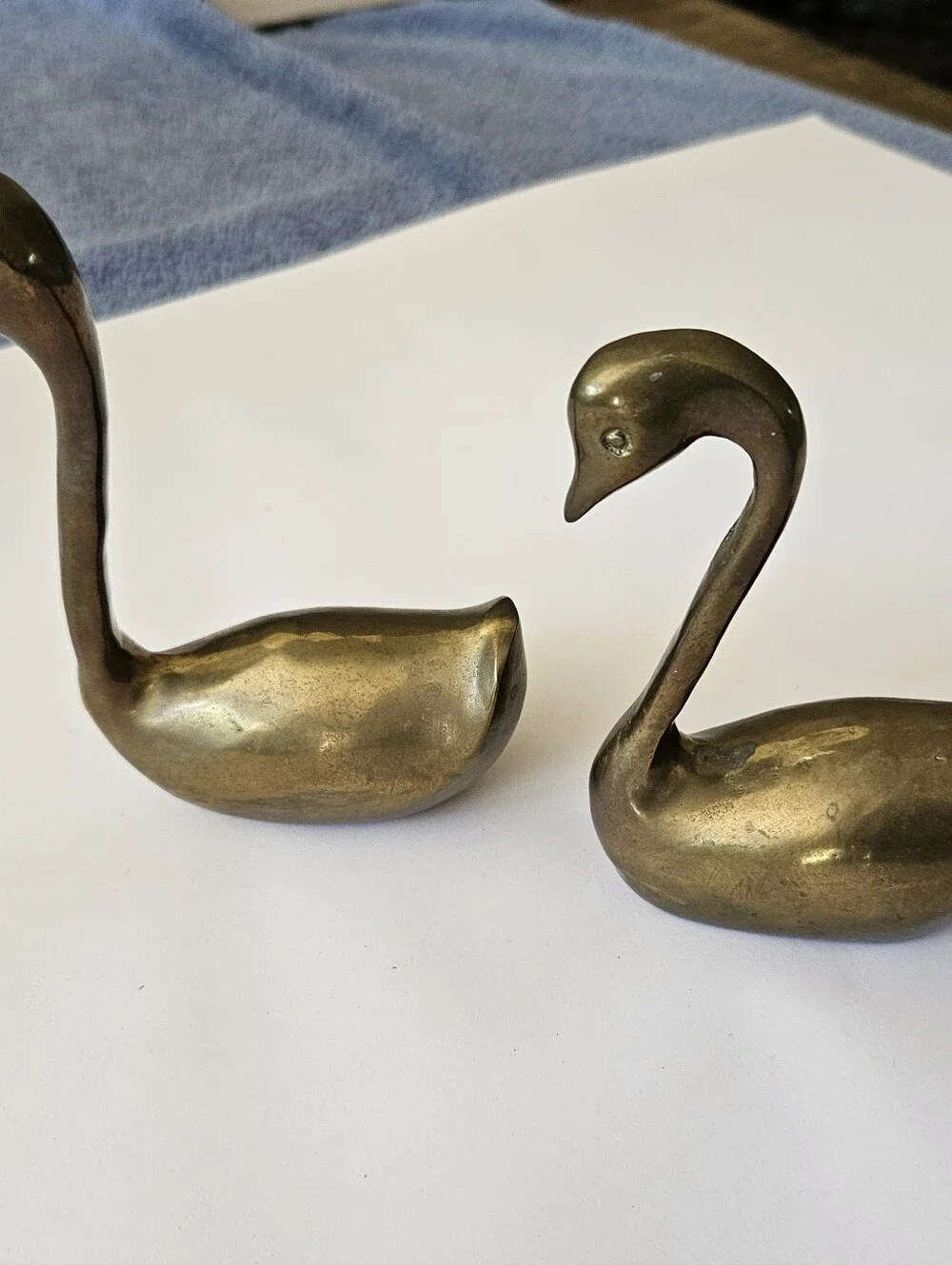 Price Brass Decorative Swan Figurine Pair - Picture 5 of 13